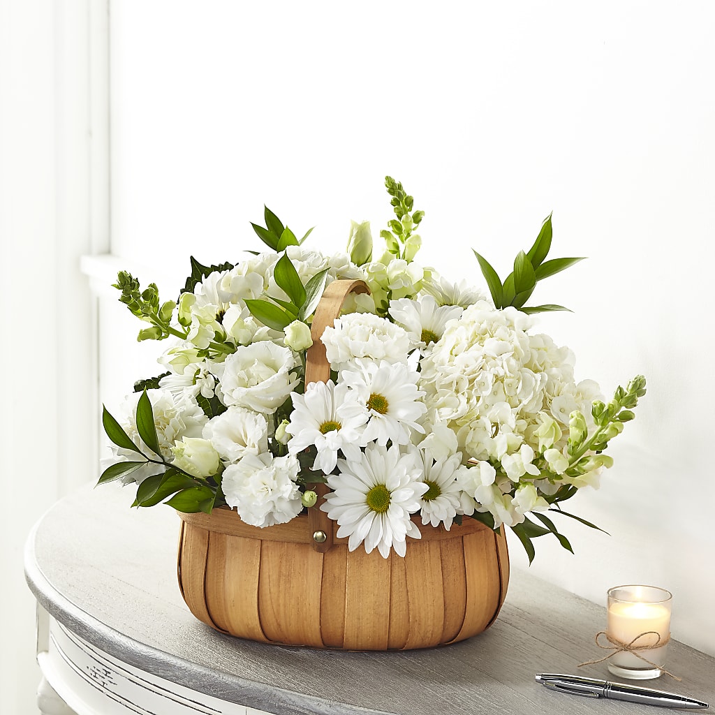 Pure Ivory Basket – WATSON'S FLOWERS AND GIFTS, West Helena AR
