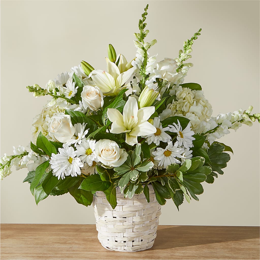 Ivory Elegance Floral Basket – WATSON'S FLOWERS AND GIFTS, West Helena AR