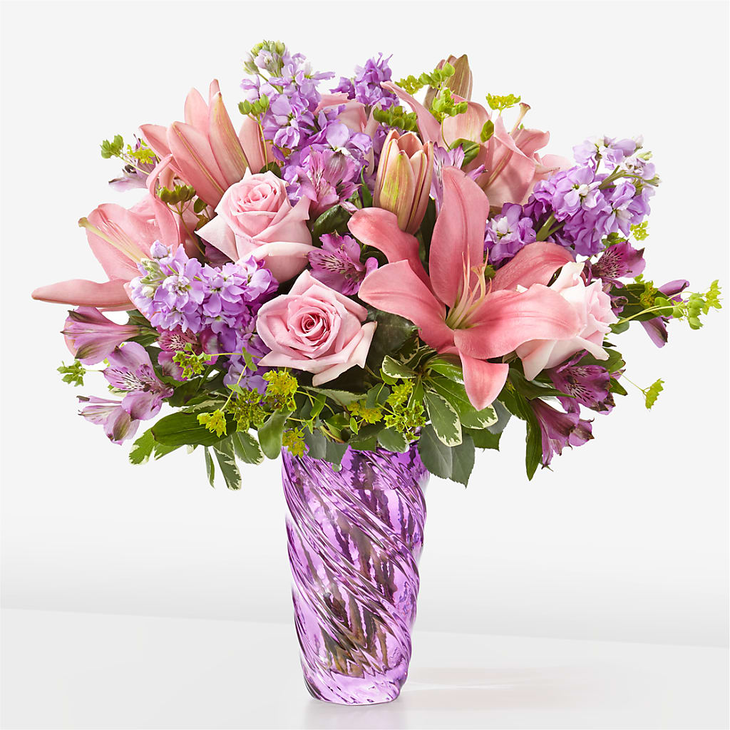 Precious Petals Bouquet with Luxe Swirl Vase – WATSON'S FLOWERS AND GIFTS, West Helena AR
