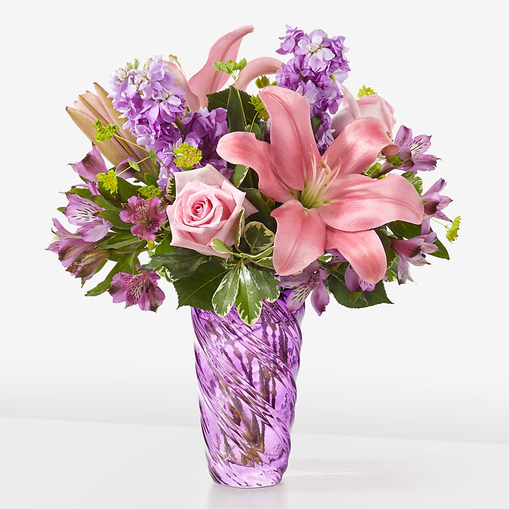 Precious Petals Bouquet with Luxe Swirl Vase – WATSON'S FLOWERS AND GIFTS, West Helena AR