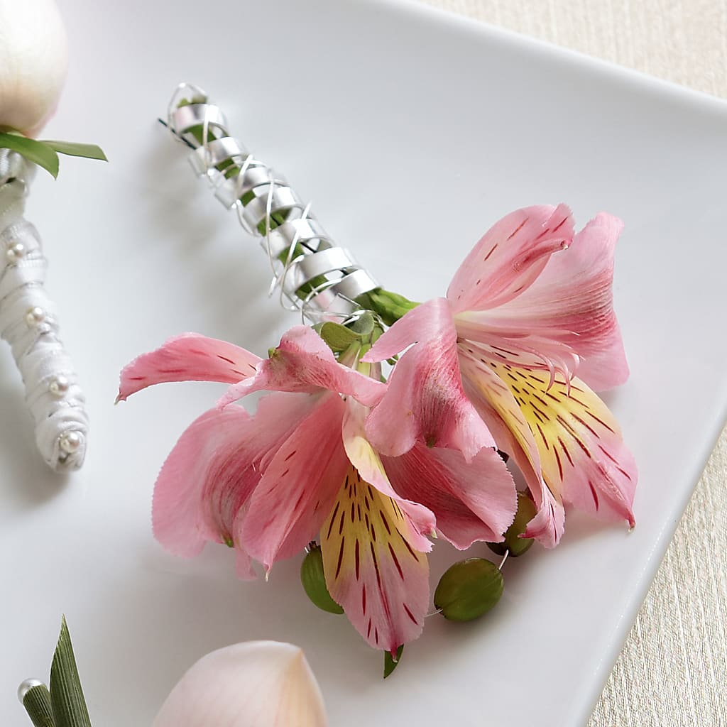 Pink Peruvian Lily Boutonniere – WATSON'S FLOWERS AND GIFTS, West Helena AR