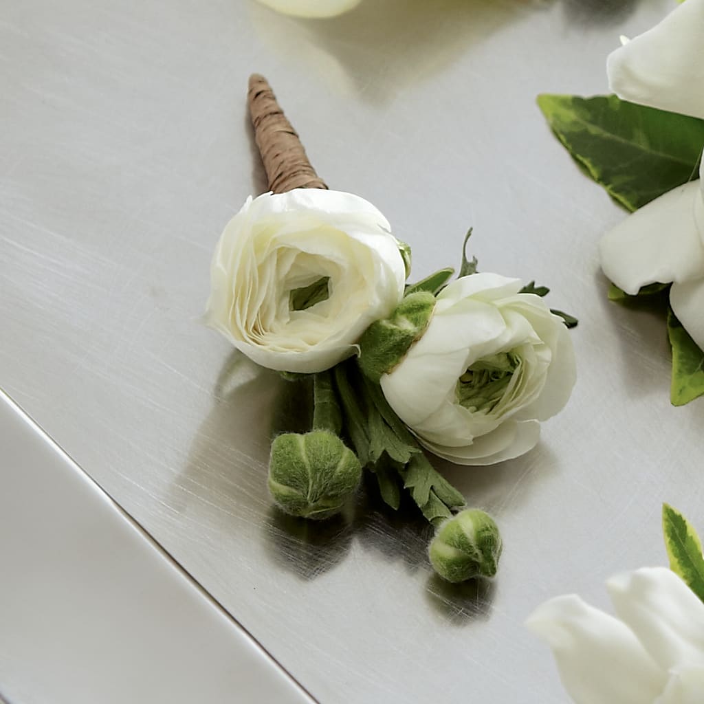 White Ranunculus Boutonniere – WATSON'S FLOWERS AND GIFTS, West Helena AR