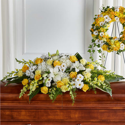 Golden Harmony Casket Spray – WATSON'S FLOWERS AND GIFTS, West Helena AR
