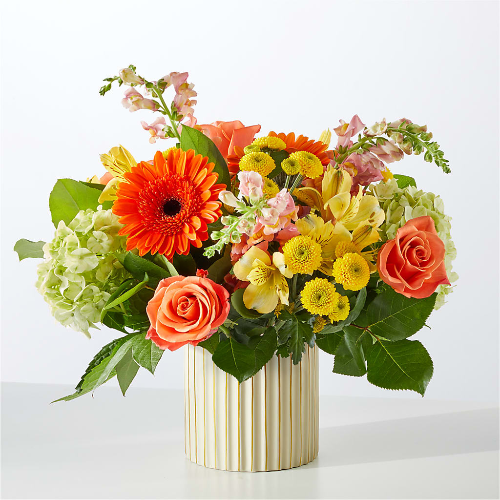 Autumn Sunshine Bouquet with Ivory Vase – WATSON'S FLOWERS AND GIFTS, West Helena AR