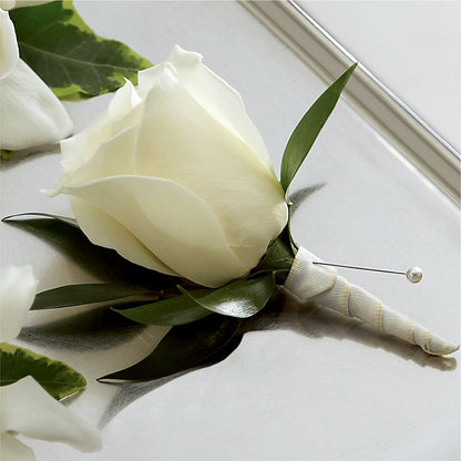 White Rose Boutonniere – WATSON'S FLOWERS AND GIFTS, West Helena AR